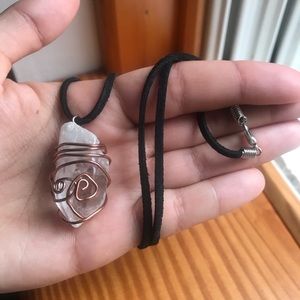 Quartz wire wrap necklace